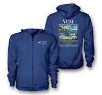 Thumbnail for YCM - Poster - Zipped Hoodie - Blue