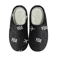 Thumbnail for Dawson City Airport (YDA) Slippers & Flip Flops - Slippers - Cotton - Pattern - Black