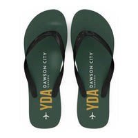 Thumbnail for Dawson City Airport (YDA) Slippers & Flip Flops - Slippers - Flip Flops - Code - Dark Green