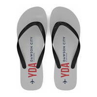 Thumbnail for Dawson City Airport (YDA) Slippers & Flip Flops - Slippers - Flip Flops - Code - Light Gray