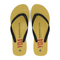 Thumbnail for Dawson City Airport (YDA) Slippers & Flip Flops - Slippers - Flip Flops - Code - Yellow