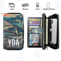 Thumbnail for Dawson City Airport (YDA) Leather Wallets - Zip Long Wallet - Scene
