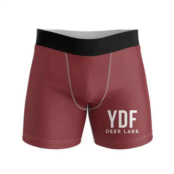 Deer Lake Regional Airport (YDF) Men Boxers - Code - Dark Red