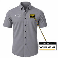 Thumbnail for Deer Lake Regional Airport (YDF) Shirts - Short Sleeve Shirt - Front - Gray + NAME