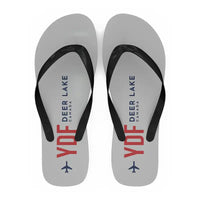 Thumbnail for Deer Lake Regional Airport (YDF) Slippers & Flip Flops - Slippers - Flip Flops - Code - Light Gray