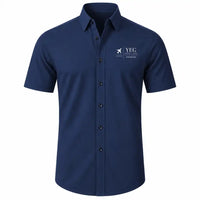 Thumbnail for Edmonton International Airport (YEG) Shirts - Short Sleeve Shirt - Front - Dark Blue