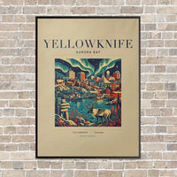 Thumbnail for YELLOWKNIFE - Poster - Canvas Framed - Beige