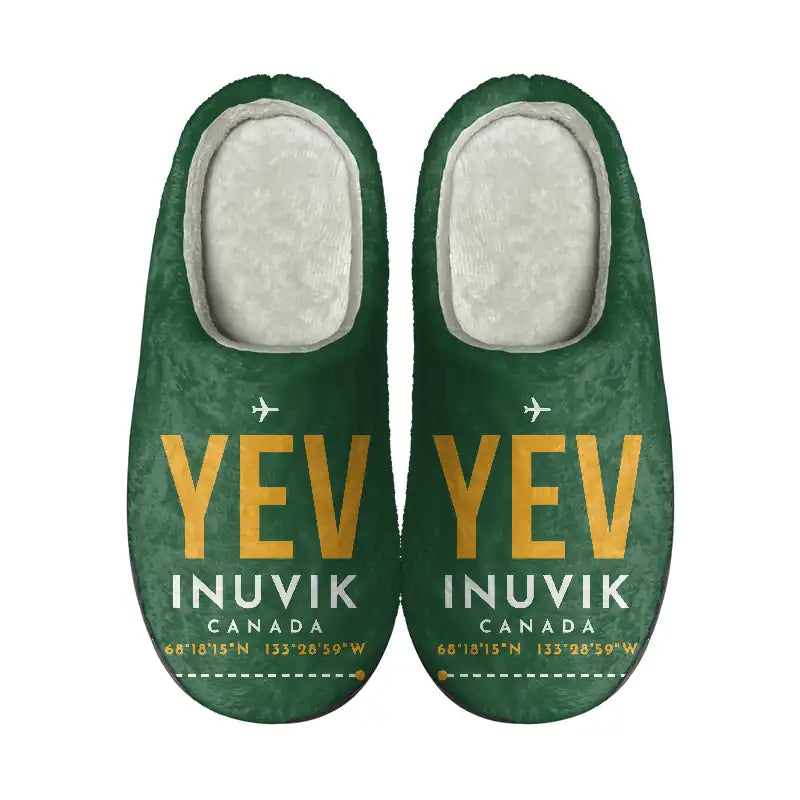 Inuvik (Mike Zubko) Airport (YEV) Slippers & Flip Flops - Slippers - Cotton - Code - Same - Green