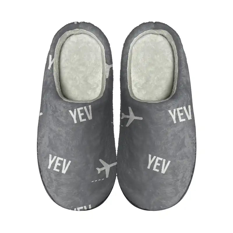 Inuvik (Mike Zubko) Airport (YEV) Slippers & Flip Flops - Slippers - Cotton - Pattern - Gray