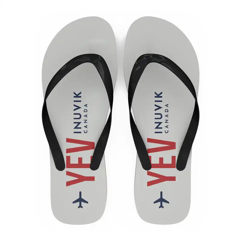 Inuvik (Mike Zubko) Airport (YEV) Slippers & Flip Flops - Slippers - Flip Flops - Code - White