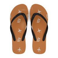 Thumbnail for Inuvik (Mike Zubko) Airport (YEV) Slippers & Flip Flops - Slippers - Flip Flops - Pattern - Orange