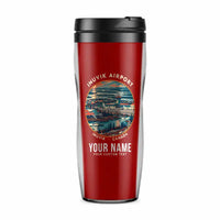 Thumbnail for Inuvik (Mike Zubko) Airport (YEV) Travel Mugs - Badge + Name - Plastic (No Holder) - Red