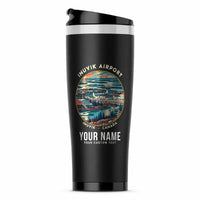 Thumbnail for Inuvik (Mike Zubko) Airport (YEV) Travel Mugs - Badge + Name - Stainless Steel (No Holder) - Black