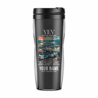 Thumbnail for Inuvik (Mike Zubko) Airport (YEV) Travel Mugs - Poster + Name - Plastic (No Holder) - Gray