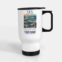 Thumbnail for Inuvik (Mike Zubko) Airport (YEV) Travel Mugs - Poster + Name - Stainless Steel with Holder - White