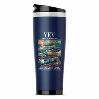 Thumbnail for Inuvik (Mike Zubko) Airport (YEV) Travel Mugs - Poster - Stainless Steel (No Holder) - Dark Blue