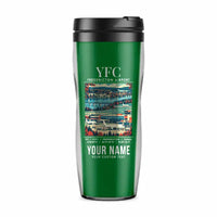 Thumbnail for Fredericton International Airport (YFC) Travel Mugs - Poster + Name - Plastic (No Holder) - Green