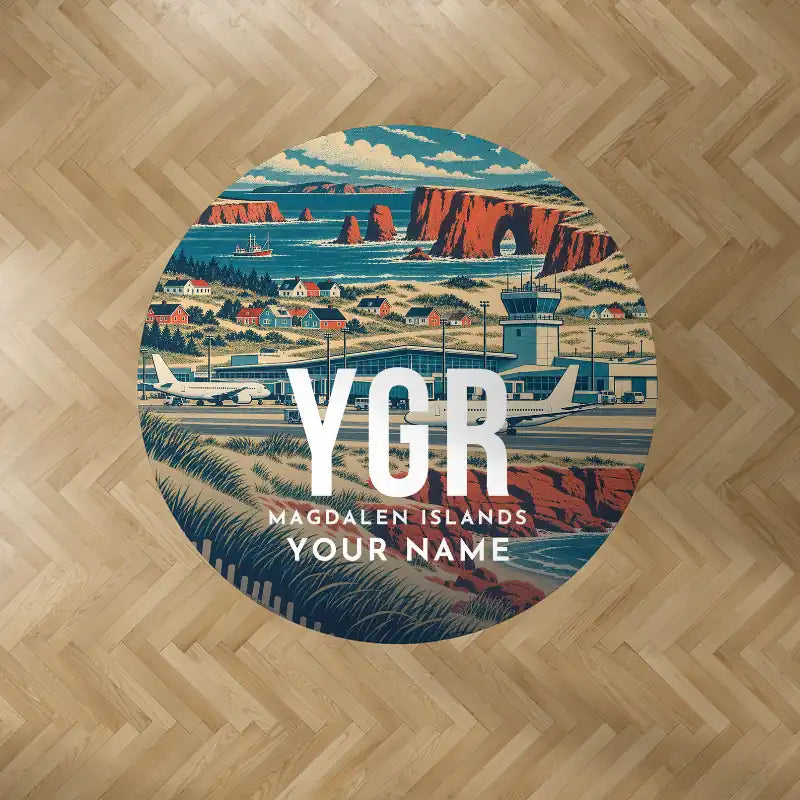 Magdalen Islands Airport (YGR) Carpets - Carpet Round - Scene + Name