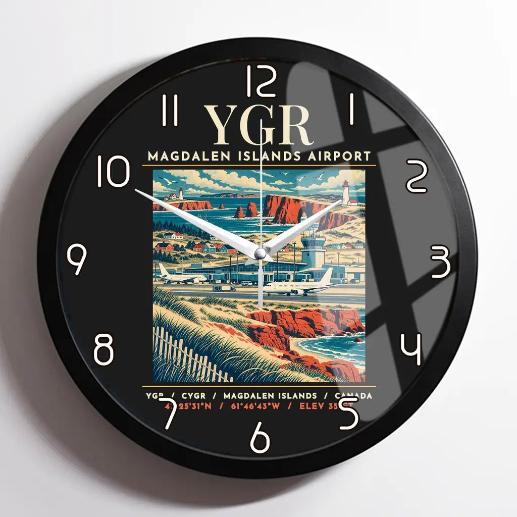 YGR - Poster - Wall Clock Framed - Black