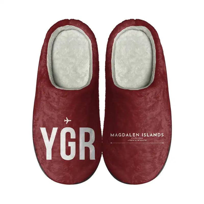 Magdalen Islands Airport (YGR) Slippers & Flip Flops - Slippers - Cotton - Code - Different - Dark Red