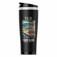 Thumbnail for Magdalen Islands Airport (YGR) Travel Mugs - Poster + Name - Stainless Steel (No Holder) - Black