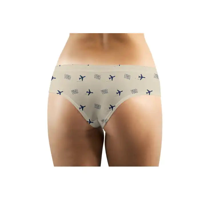Magdalen Islands Airport (YGR) Women Panties - Pattern - Beige - Back