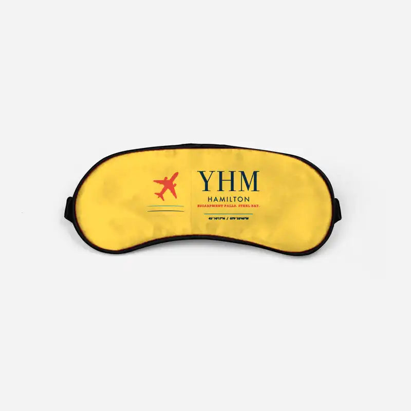John C. Munro Hamilton International Airport (YHM) Sleep Masks - Sleep Mask - Front - Yellow