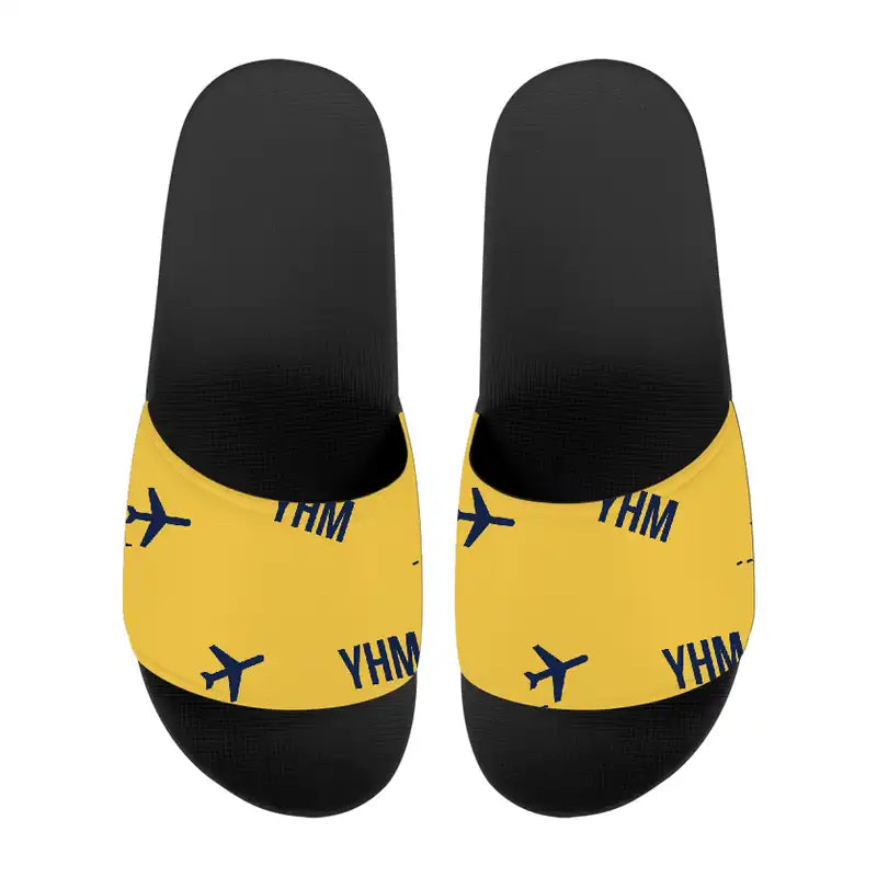 John C. Munro Hamilton International Airport (YHM) Slippers & Flip Flops - Slippers - Sport - Pattern - Yellow