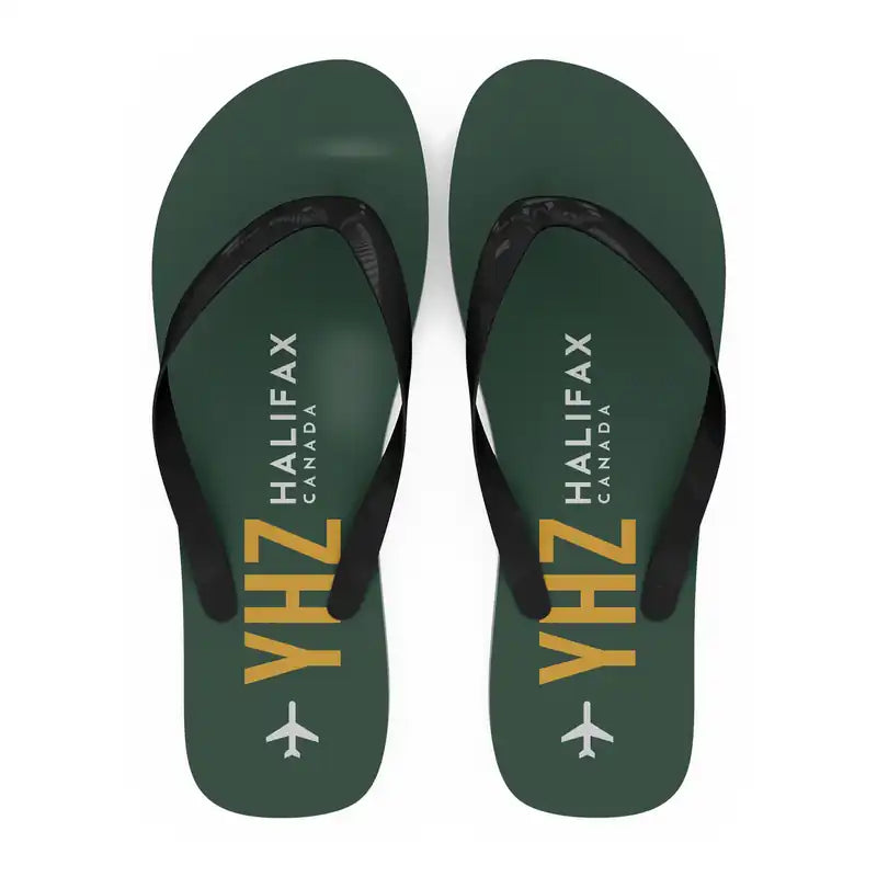 Halifax Stanfield International Airport (YHZ) Slippers & Flip Flops - Slippers - Flip Flops - Code - Dark Green