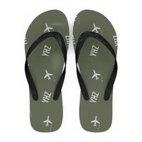 Thumbnail for Halifax Stanfield International Airport (YHZ) Slippers & Flip Flops - Slippers - Flip Flops - Pattern - Green Army