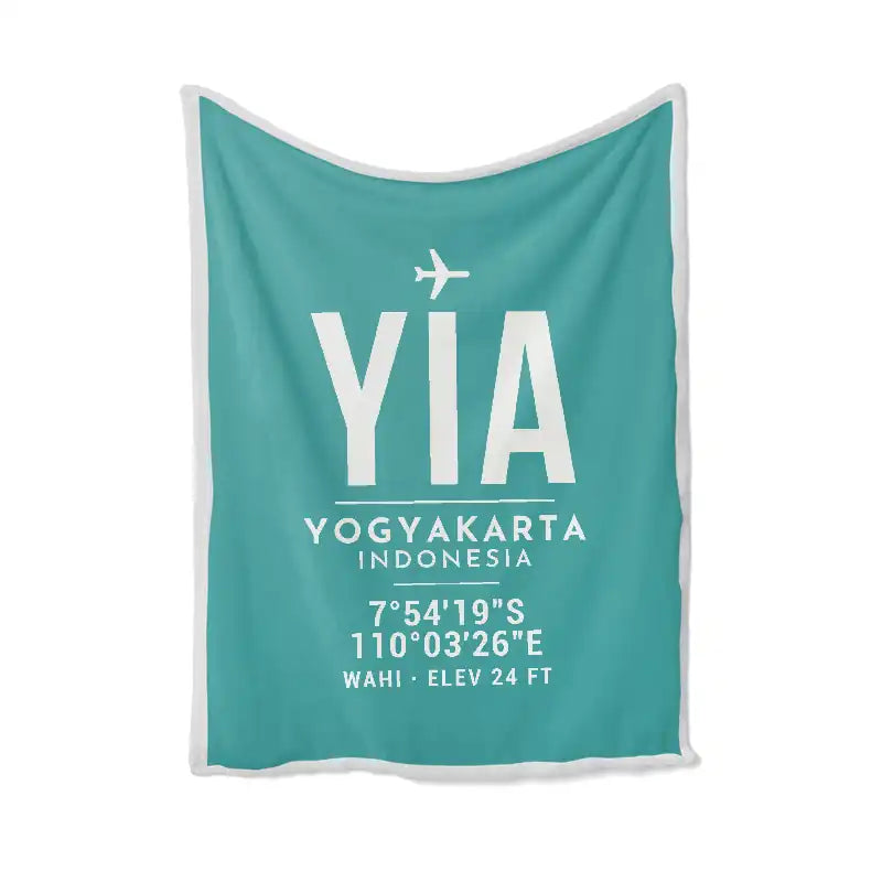 Yogyakarta International Airport (YIA) Bedding Sets & Blankets - Blanket - ID Tag - Turquoise