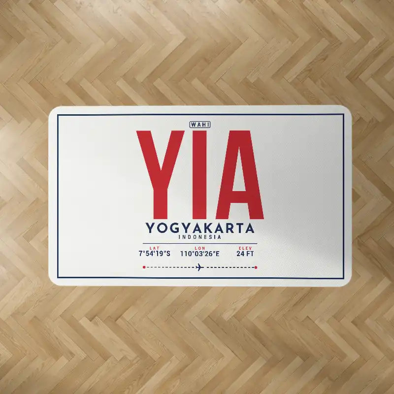 Yogyakarta International Airport (YIA) Carpets - Carpet Rectangle - ID Tag - White