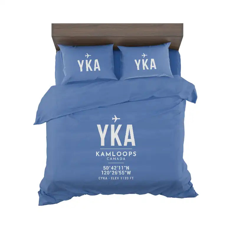 Kamloops Airport (YKA) Bedding Sets & Blankets - Bedding Set - ID Tag - Blue