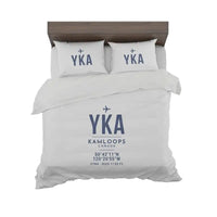Thumbnail for Kamloops Airport (YKA) Bedding Sets & Blankets - Bedding Set - ID Tag - Light Gray