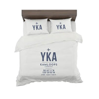Thumbnail for Kamloops Airport (YKA) Bedding Sets & Blankets - Bedding Set - ID Tag - White
