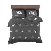 Thumbnail for Kamloops Airport (YKA) Bedding Sets & Blankets - Bedding Set - Pattern - Black