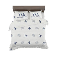 Thumbnail for Kamloops Airport (YKA) Bedding Sets & Blankets - Bedding Set - Pattern - White