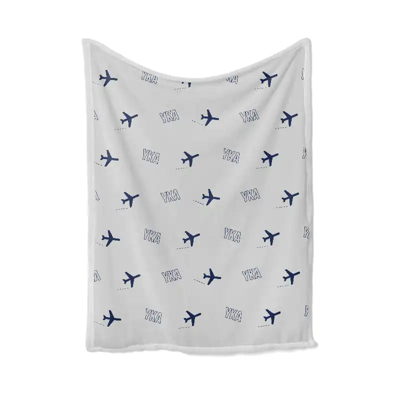 Kamloops Airport (YKA) Bedding Sets & Blankets - Blanket - Pattern - Light Gray
