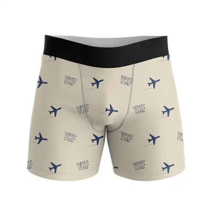 Waterloo Region International Airport (YKF) Men Boxers - Pattern - Beige