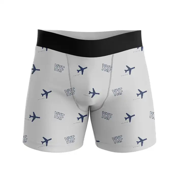 Waterloo Region International Airport (YKF) Men Boxers - Pattern - Light Gray