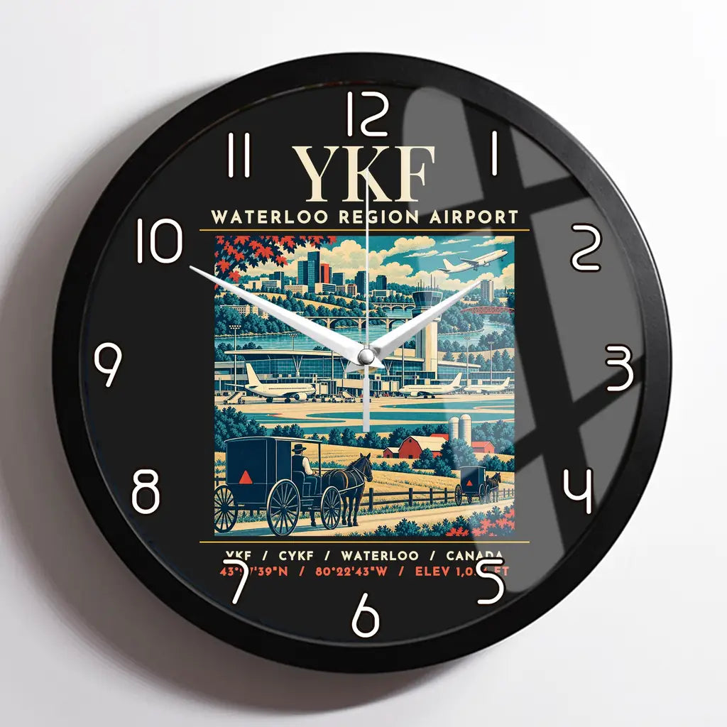 YKF - Poster - Wall Clock Framed - Black