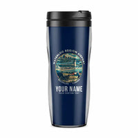 Thumbnail for Waterloo Region International Airport (YKF) Travel Mugs - Badge + Name - Plastic (No Holder) - Dark Blue