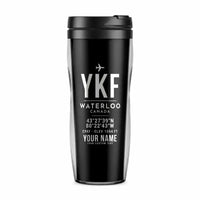 Thumbnail for Waterloo Region International Airport (YKF) Travel Mugs - ID Tag + Name - Plastic (No Holder) - Black