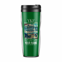 Thumbnail for Waterloo Region International Airport (YKF) Travel Mugs - Poster + Name - Plastic (No Holder) - Green