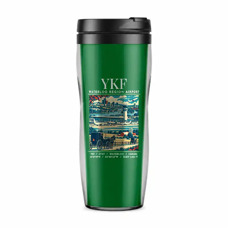 Waterloo Region International Airport (YKF) Travel Mugs - Poster - Plastic (No Holder) - Green