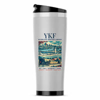 Thumbnail for Waterloo Region International Airport (YKF) Travel Mugs - Poster - Stainless Steel (No Holder) - Light Gray