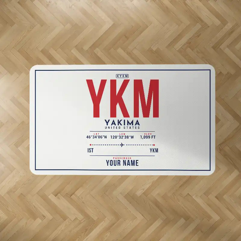 Yakima Air Terminal (McAllister Field) (YKM) Carpets - Carpet Rectangle - ID Tag + Name - White