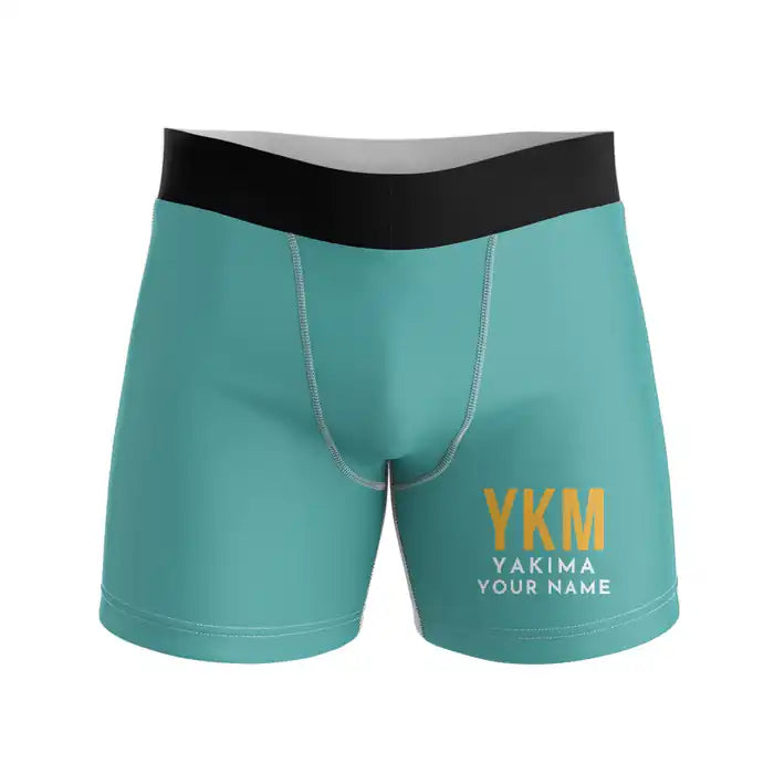 Yakima Air Terminal (McAllister Field) (YKM) Men Boxers - Code + Name - Turquoise