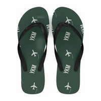 Thumbnail for Yakima Air Terminal (McAllister Field) (YKM) Slippers & Flip Flops - Slippers - Flip Flops - Pattern - Dark Green