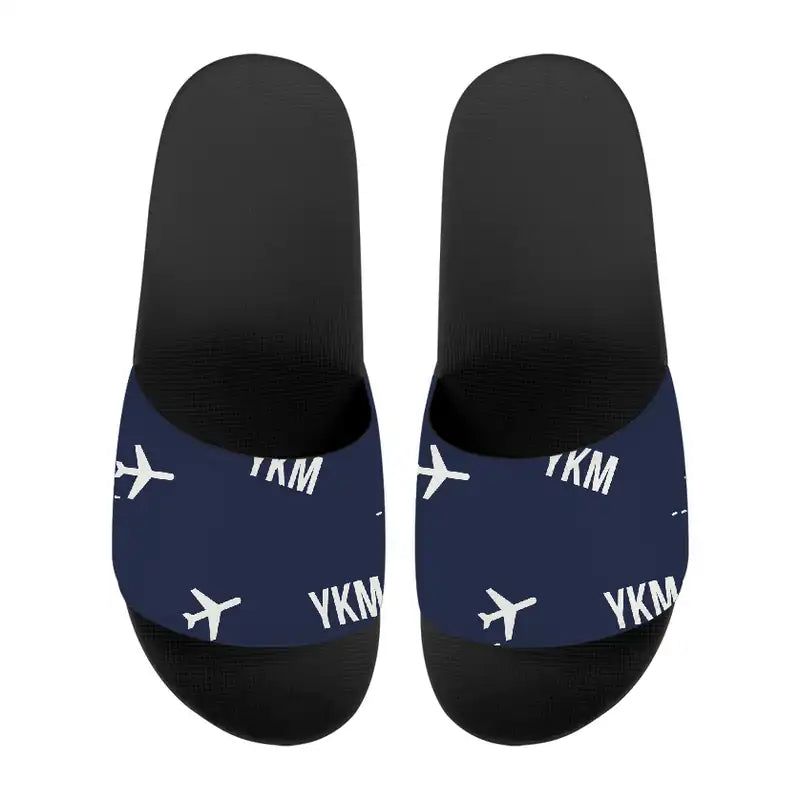 Yakima Air Terminal (McAllister Field) (YKM) Slippers & Flip Flops - Slippers - Sport - Pattern - Navy Blue